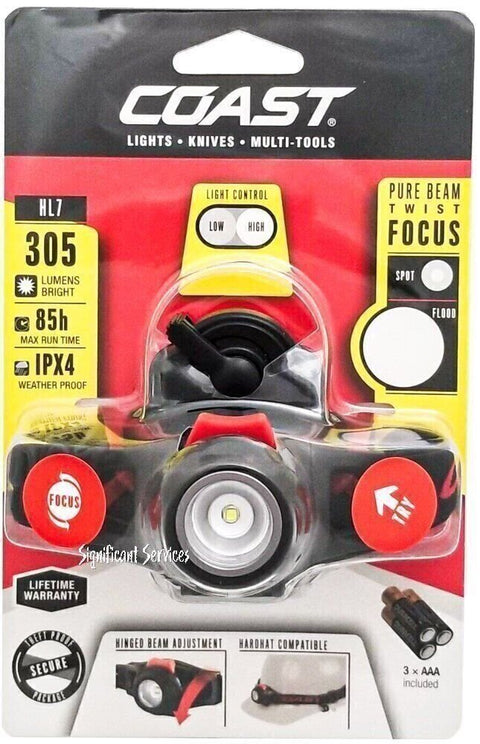 Coast 19284 Pure Beam Focusing Headlamp Optic HL7 LED Flashlight