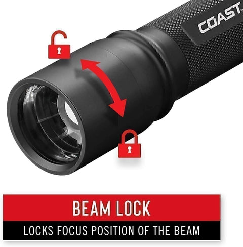 Coast XP9R 1000 Lumen USB-C Rechargeable LED Flashlight Dual Power Pure Beam