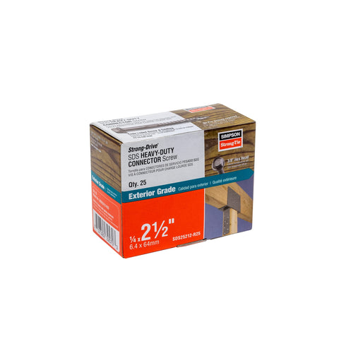 Simpson Strong-Tie SDS25212-R25 Strong-Drive SDS 1/4" x 2-1/2" Screws 25ct