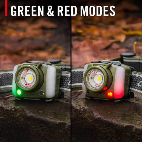 Coast FL95R 1250 Lumen Rechargeable Plus LED Headlamp Green Red Area Light Mode