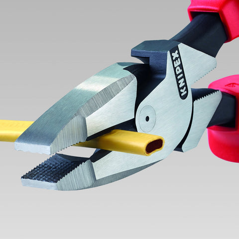 Knipex 09 11 240 SBA 9.5-Inch Ultra-High Leverage Lineman's Pliers with Fish Tape Puller and Crimper