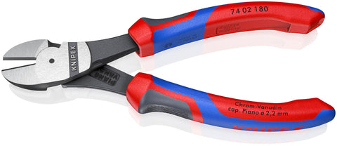 KNIPEX Tools - High Leverage Diagonal Cutters, Multi-Component (7402180) 7.25-Inch Comfort Grip