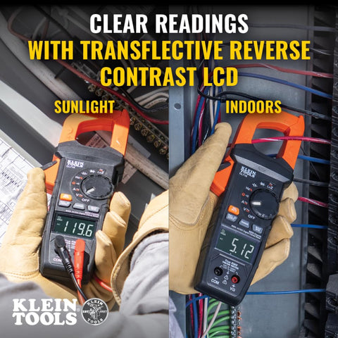 Klein Tools CL710 Pro Digital Clamp Meter with Illuminated Dial, 600A AC/DC Auto-Ranging, TRMS, NCVT, 6000 Count LCD, Measures Current, LOZ, Continuity, Frequency