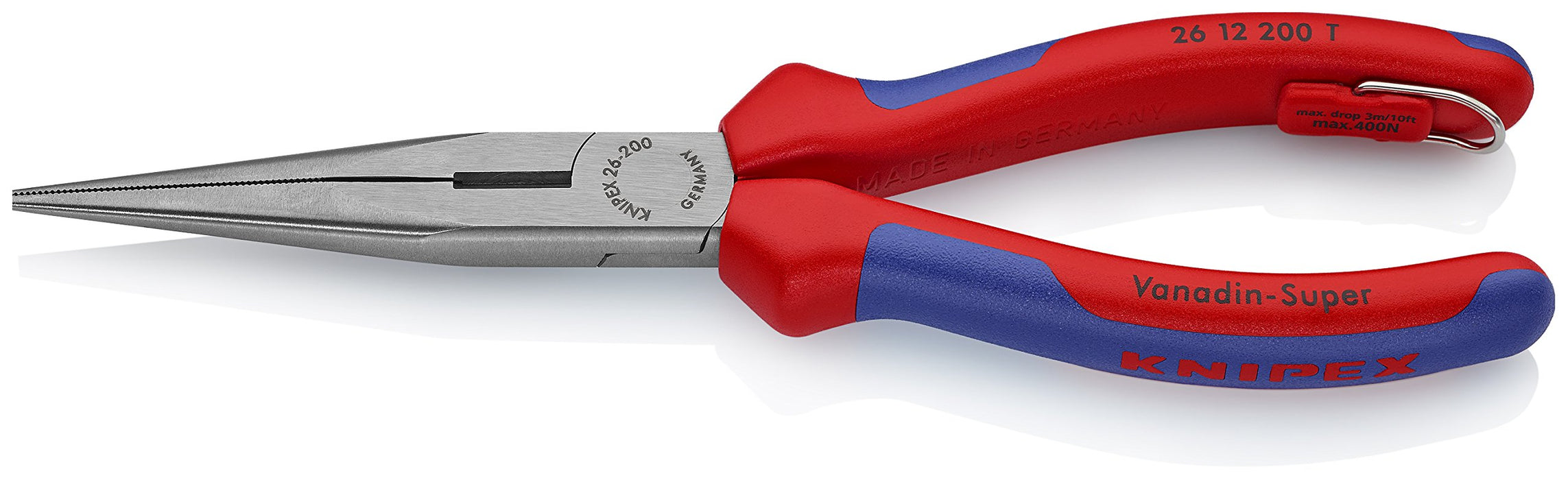 KNIPEX Long Nose Pliers w/ Cut-Tethered Att