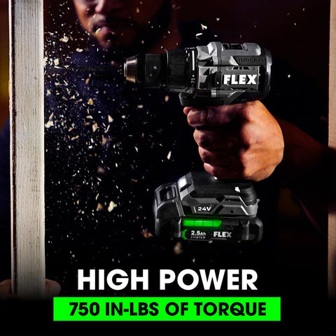 FLEX 24V Brushless Cordless 1/2-Inch 750 In-Lbs Torque 2-Speed Drill Driver Tool Only, Battery and Charger Not Included - FX1151-Z