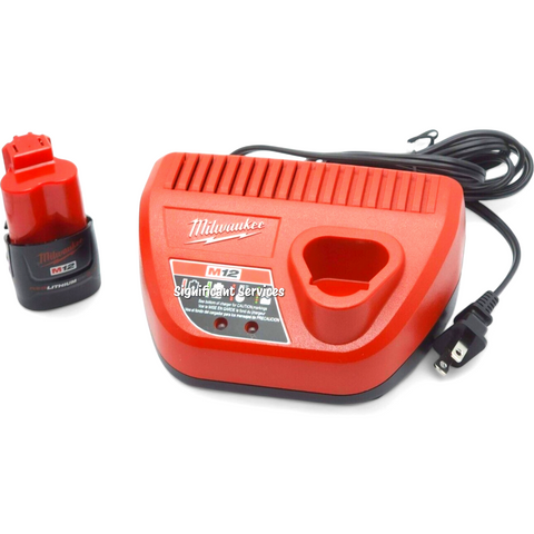 Milwaukee M12 12-Volt LI-Ion 4.0 Ah 2.0 Ah Battery Packs Charger Kit 48-59-2424