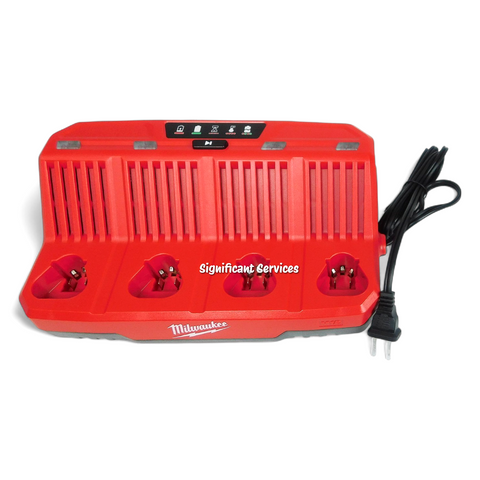 Milwaukee 48-59-1204 M12 12V REDLINK 4-Bay Button Battery Sequential Charger