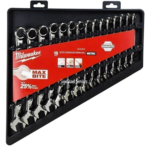 Milwaukee 48-22-9515 15-Piece Chrome Alloy Steel Combination Metric Wrench Set