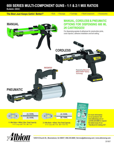 Albion Engineering Company B26T600 600 Series B-Line Manual Cartridge Gun