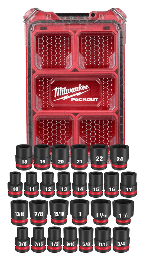 Milwaukee Electric - Shockwave Impact Duty. Socket 1/2. DR 27PC MM Pack