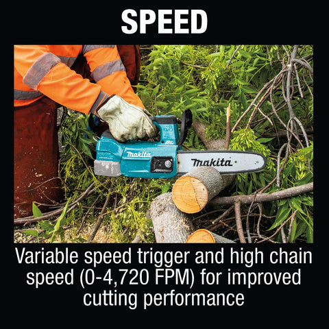 Makita XCU10Z 18V LXT® Lithium-Ion Brushless Cordless 12" Top Handle Chain Saw, Tool Only