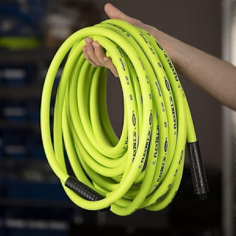 Flexzilla HFZ1225Y Air Hose, 1/2 in. x 25 ft., 3/8 in. MNPT Fittings, Heavy Duty