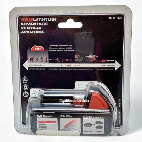 New Milwaukee 48-11-1820 Tools 18V Red Lithium Advantage Battery Pack CP 2.0
