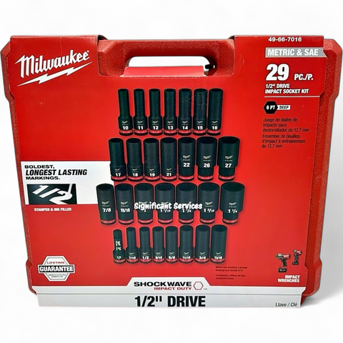 Milwaukee SHOCKWAVE Impact Duty 1/2 in Drive SAE and Metric 6 Point Socket Set