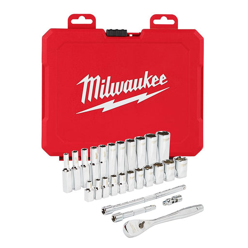 Milwaukee Ratchet-Socket Set SAE 1/4IN 48-22-9404