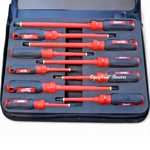 Milwaukee Screwdriver Set Adjustable Tool Storage 1000 Volt Insulated 11 Piece