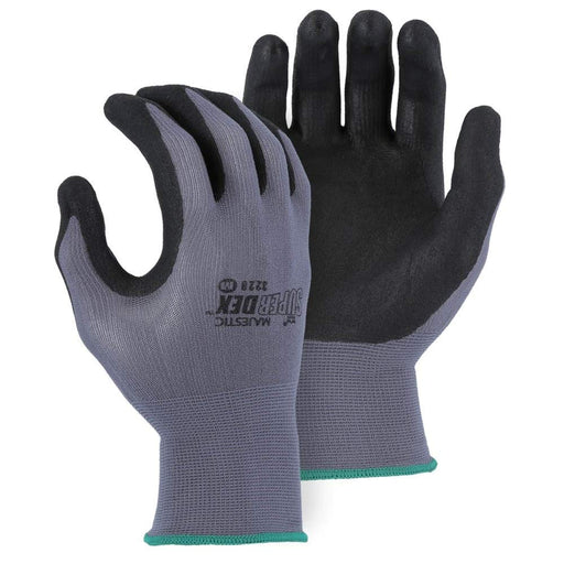 Majestic SuperDex Work Gloves MicroFoam Nitrile Coated Firm Grip on Palm, Nylon Shell, Dark Gray, Medium, Pack of 12