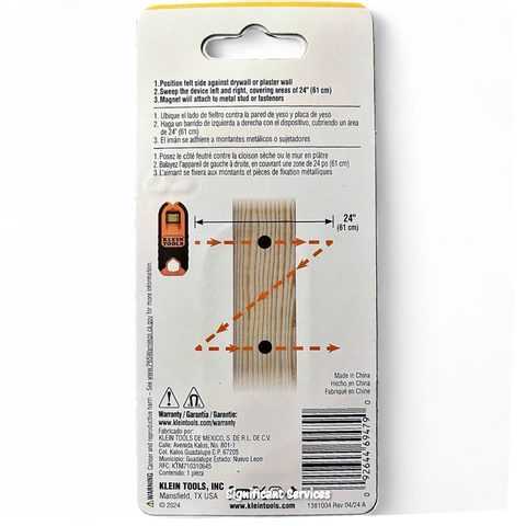 Klein Tools MSF100 Magnetic Stud Finder and Level, Compact, Wood and Metal Detector with Bubble Vial for Accurate Markings, Felt Pad Backing