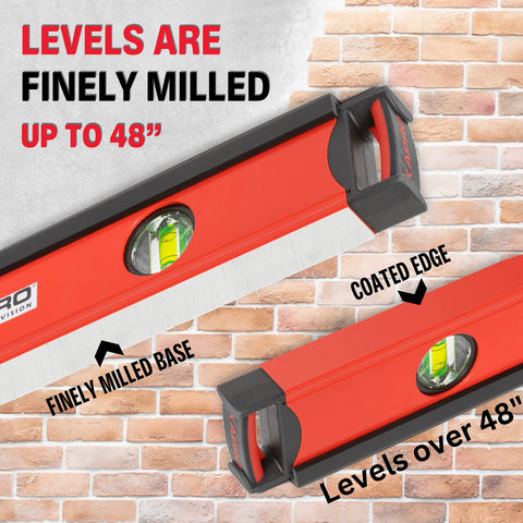 Kapro 98541X Apollo HeavyDuty Professional Box Level Features Magnified 72 Inch