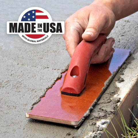MARSHALLTOWN 4501W Resin Hand Float, 12 x 3-1/2 Inch, Wood Handle, Square End Laminated Canvas Cement Finishing Tool, Easily Works Color Hardeners into Concrete, Made in USA