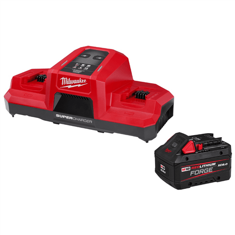 Milwaukee Electric - M18 REDLITHIUM Forge Dual Bay Super Charger with 8