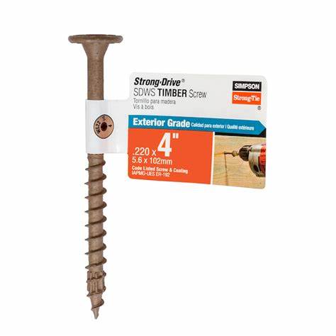Simpson SDWS22400DB Timber Screws 0.220"x4" T40 Structural Wood Screw 50 Pack
