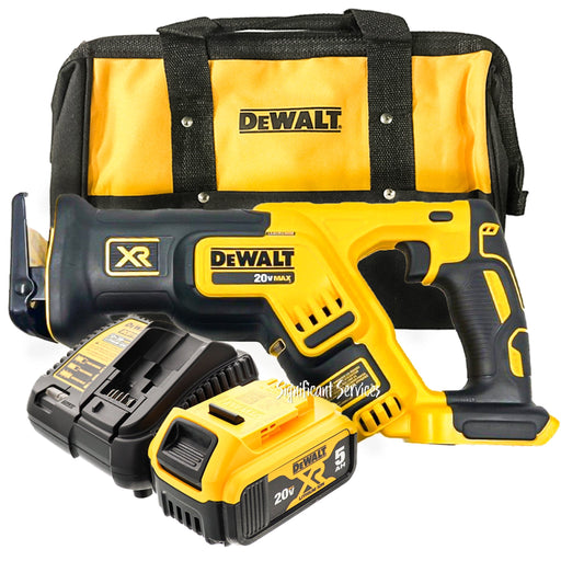 DeWALT DCS367 20V 20 Volt MAX XR Brushless 5.0 Ah Compact Reciprocating Saw Kit with Tool Bag
