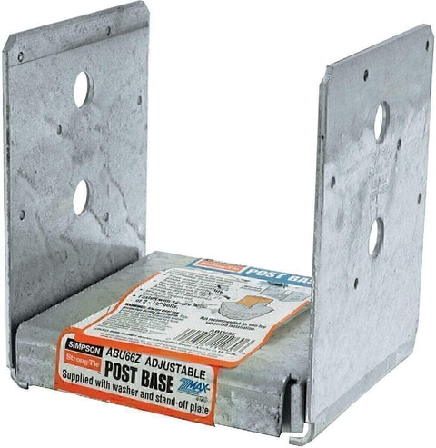 Simpson Strong-Tie ABU66Z 12-Ga ZMAX Adjustable Post Base 10 Pack Heavy Duty