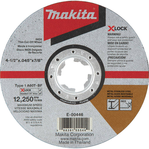 X-LOCK 4-1/2" x .045" x 7/8" Type 1 General Purpose 60 Grit Thin Cut-Off Wheel for Metal and Stainless Steel Cutting