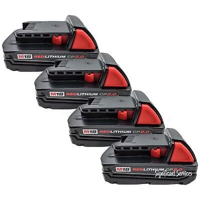 Milwaukee 48-11-1820 REDLITHIUM M18 18V 2.0 Ah Compact Battery (4 Pack)