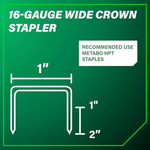 Metabo HPT N5024A2 Stapler Pneumatic Nailers Lathing 16 Gauge 1" Width 2" Length