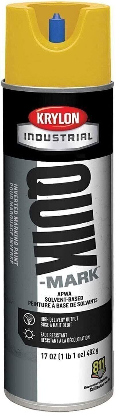 Krylon Industrial Quik-Mark Sb Inverted Marking Paint Apwa Safety Yellow -...