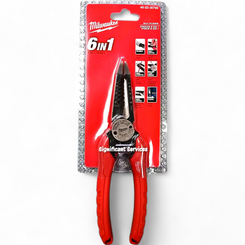 Milwaukee 48-22-3079 6-In-One Combination Wire Stripping and Reaming Pliers for Electricians