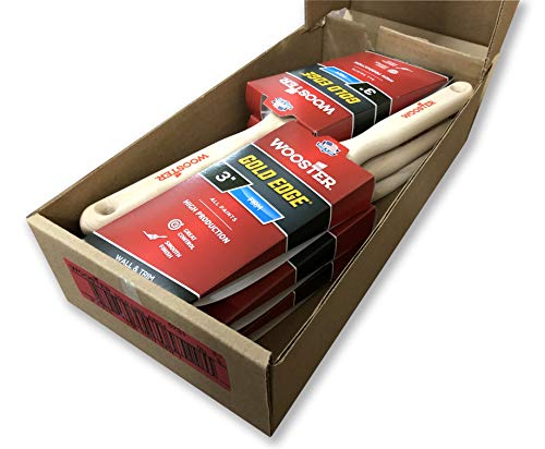 Wooster Brush 5231 3 Inch Gold Edge Angle Sash Paint Brush - Pack of 6