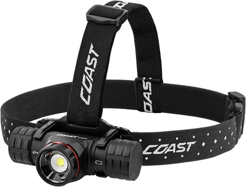 Coast XPH34R 2075 Lumen USB-C Rechargeable LED Headlamp Twist Focus PURE Beam