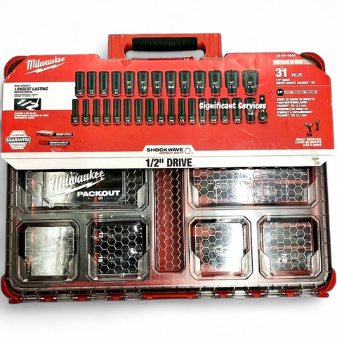 Milwaukee Electric - Shockwave Impact Duty. Socket 1/2. DR 31PC PACKOUT
