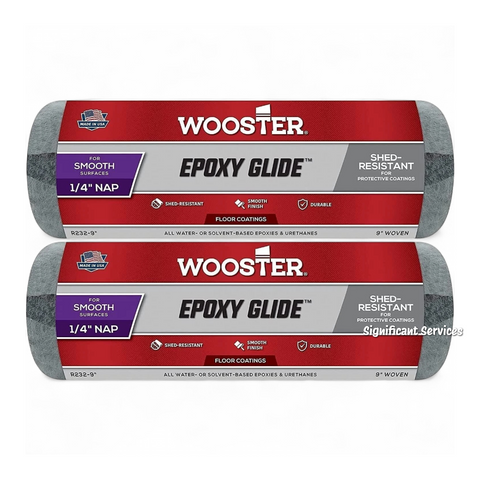Wooster R232-9 Epoxy Glide Roller Cover 9 in 1/4 in Nap, 2 Pack, Shed Resistant