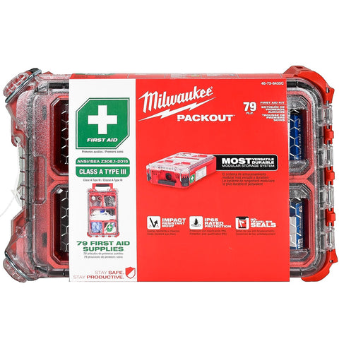 Milwaukee 48-73-8435C Impact Resistant Class A Type 3 First Aid Kit (79 Pieces)