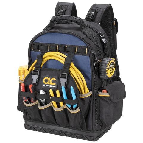 CLC Work Gear PB1133 38 Pocket Molded Base Tool Backpack, Black/Blue - SIGNIFICANTSERVICES.COM