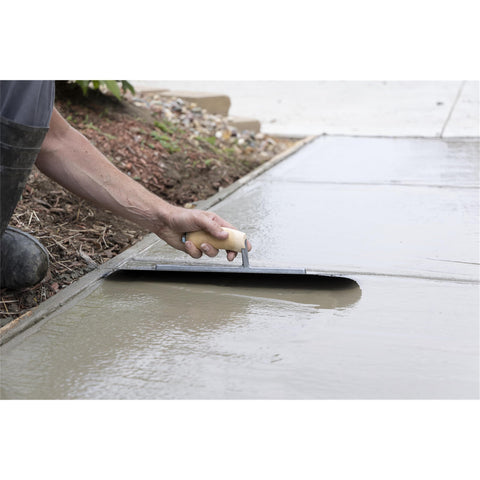 MARSHALLTOWN MXS205BR Fully Rounded Concrete Finishing Trowel, Blue Steel Blade, Wood Handle, 20 x 5, Made in The USA