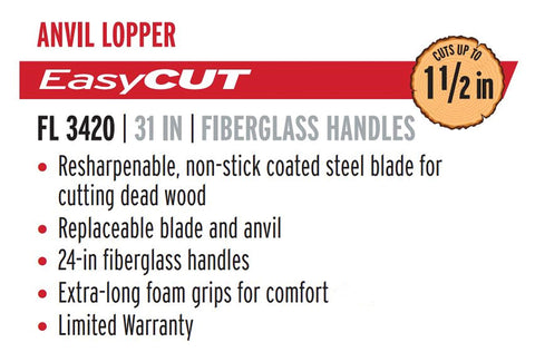 Corona FL 3420 Compound Action Anvil Lopper 32" 1-1/2" Cut