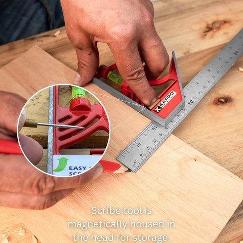 Kapro 325M Magnetic Lock Combination Square with 5 Finely Milled Sides 12 Inch