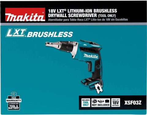 Makita XSF03Z 18V LXT Lithium-Ion Brushless Cordless Drywall Screwdriver...