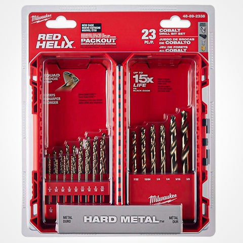 Milwaukee 48-89-2338 23pc Red Helix Cobalt Drill Bit Set 1/16-3/8"
