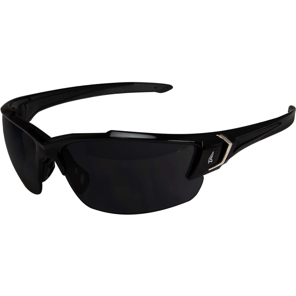 Edge SDK116-G2 Khor G2 Wrap-Around Safety Glasses, Anti-Scratch, Non-Slip, UV 400, Military Grade, ANSI/ISEA & MCEPS Compliant, 5.04" Wide, Black Frame/Smoke Lens