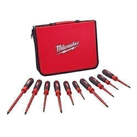 Milwaukee Screwdriver Set Adjustable Tool Storage 1000 Volt Insulated 11 Piece