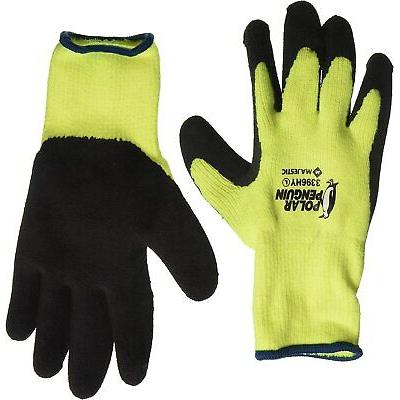 Majestic Polar Penguin 3396HY Winter Hi-Vis Yellow Latex Coated Palm Gloves 12pk