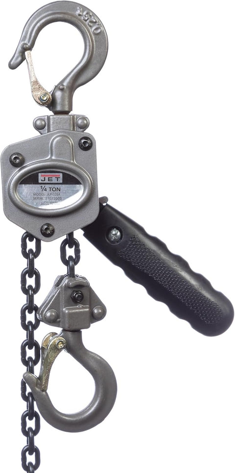 JET 287102 JLP-025A-15, 1/4-Ton Chain Hoist, 15' Lift, and Shipyard Hooks