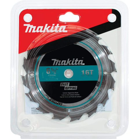 Makita T-01395 6-1/2" 16T Carbide-Tipped Circular Saw Blade, Framing