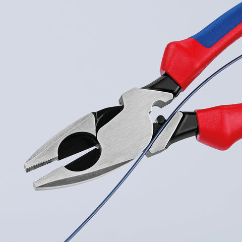 KNIPEX 0912240TBKA 9.25in Lineman's Pliers Crimper Fish Tape Puller Tether